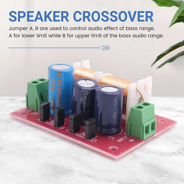 Divisore Di Frequenza 2 Vie Per Altoparlanti 400W – Crossover Regolabile 4-16 Ohm Con Jumpers Per Tweeter E Mid (Rosso)
