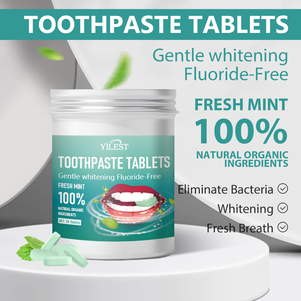 Mint Flavor Toothpaste Tablets Fresh Breath Deodorizing Cleaning Oral ...
