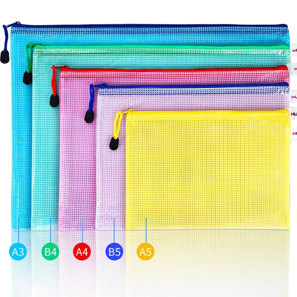 Data Bag A4 Grid Transparent File Bag Zipper Bag Test Paper Storage ...