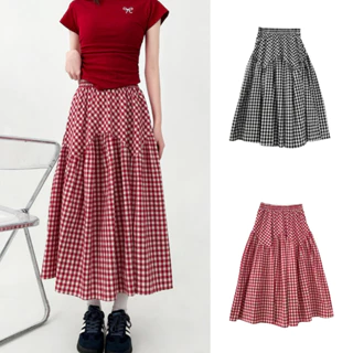 ★24-25FW新作★BINARY01★Kiyan Checkered Long Skirt skirt checkered Malaysia, Best Deals August 2025 | Shopee
