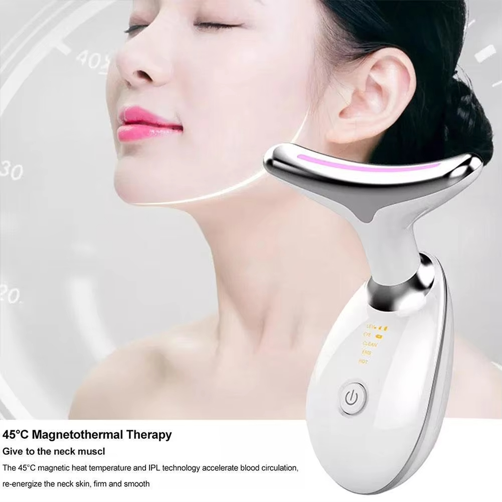 7 Colors Anti Wrinkle Facial Massager Neck Face Beauty Device Skin ...