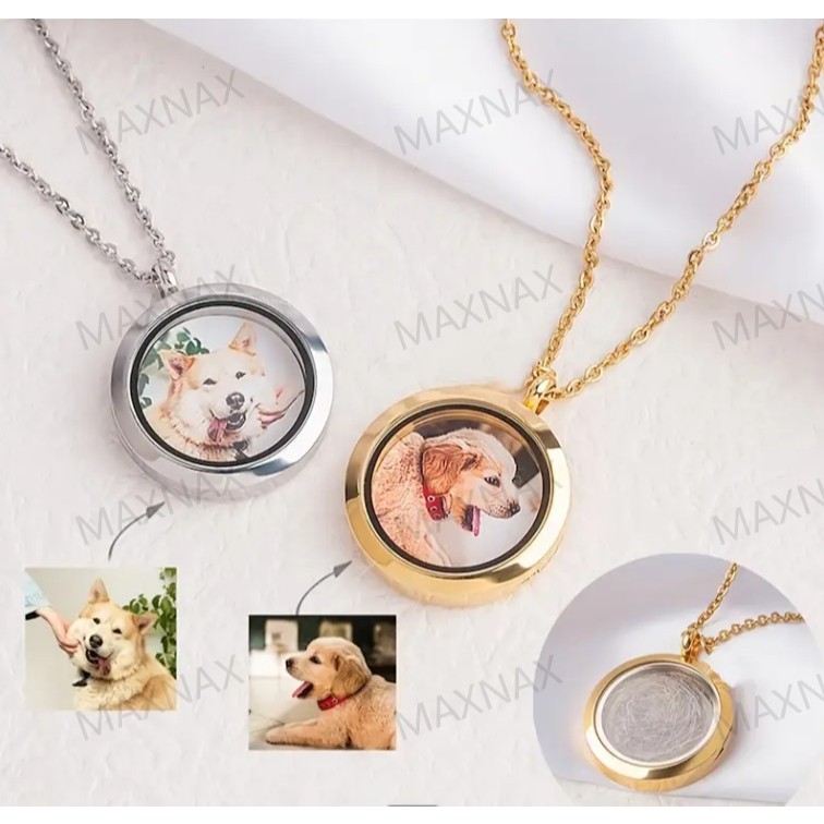 Stainless Steel Locket Pendant Glass Memory Floating Locket Jewelry ...