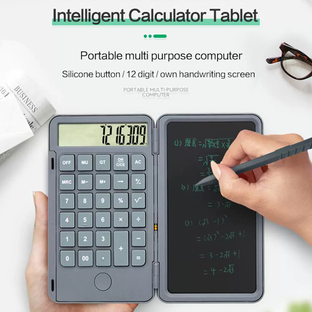 6.5-inch Two-in-One Rechargeable Calculator Writing Board Portable ...