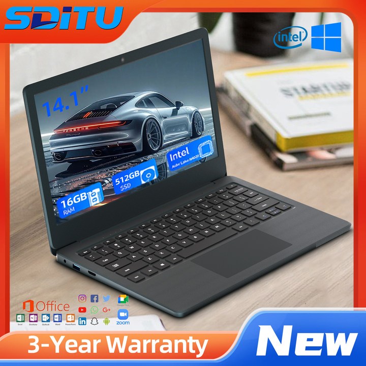 2025 New 14.1'' Laptop Murah Original N4000 8GB RAM+512GB SSD Notebook ...