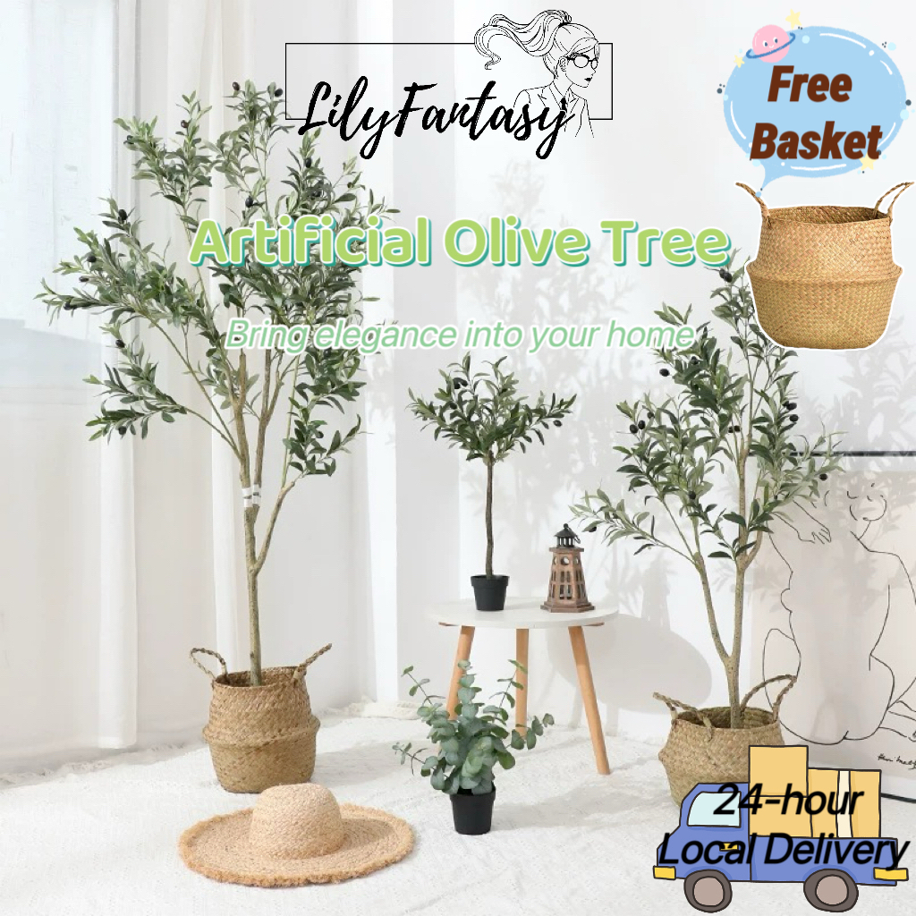 [In Stock]Artificial Olive Tree 5FT Tall with Basket Faux Olive Trees ...