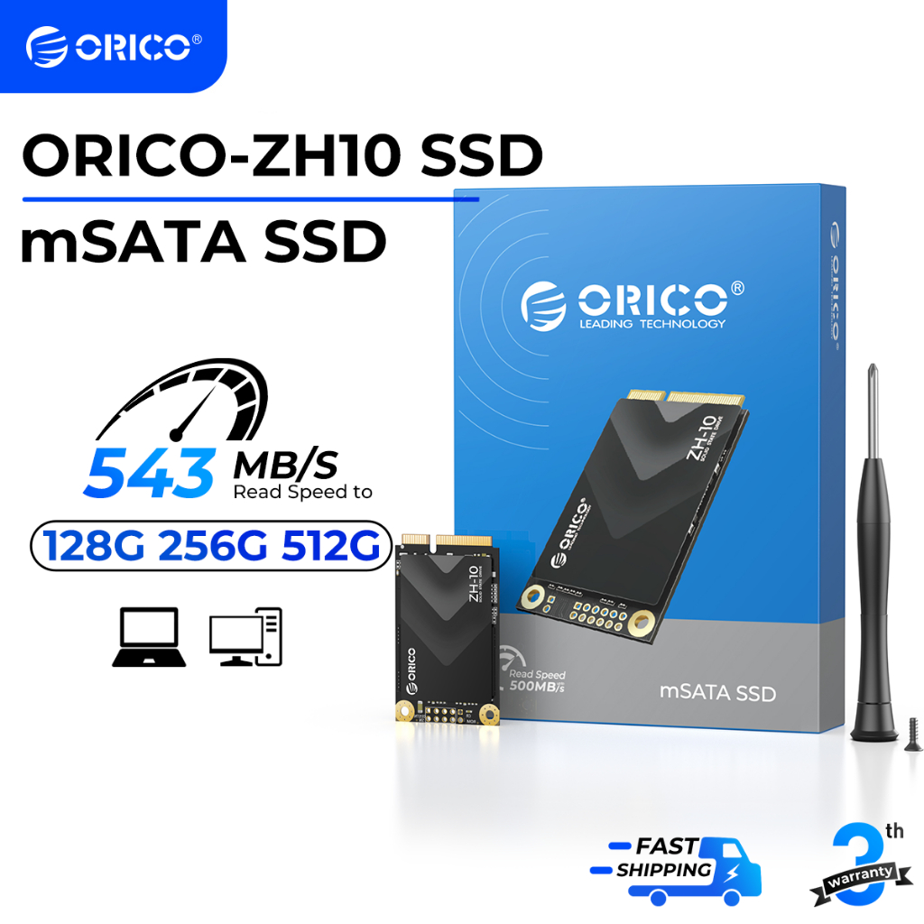 ORICO mSATA SSD 128GB 256GB 512GB SATA III 500MB/s Solid State Drive for  Laptop (ZH10)