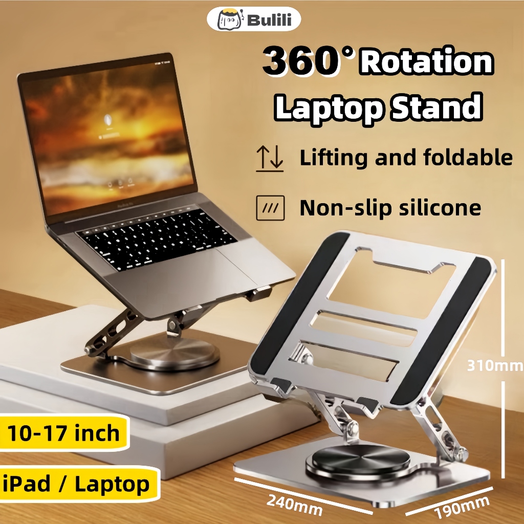 Pendirian Komputer Riba 360° Rotating Laptop Stand Foldable Desktop ...
