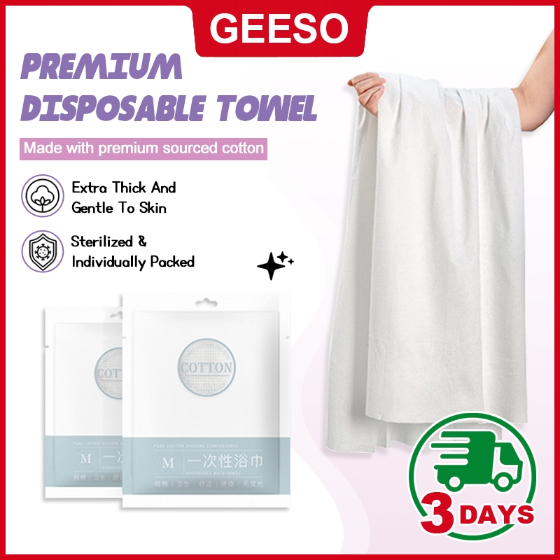 GEESO 2Pcs Premium Disposable Towel Extra Thick Sterilized Face Bath ...