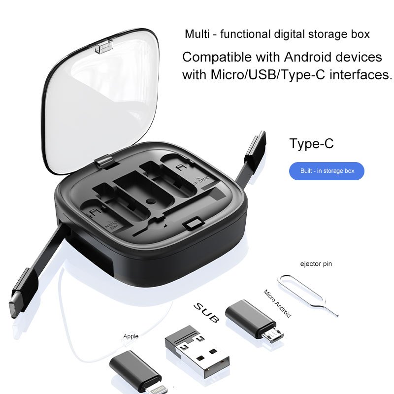 PWTEK Pocket - sized multi - functional cable storage box, with built ...