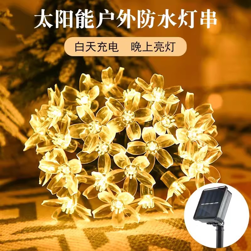 Solar Cherry Blossom String Light Waterproof Raya Lampu Solar Lights ...