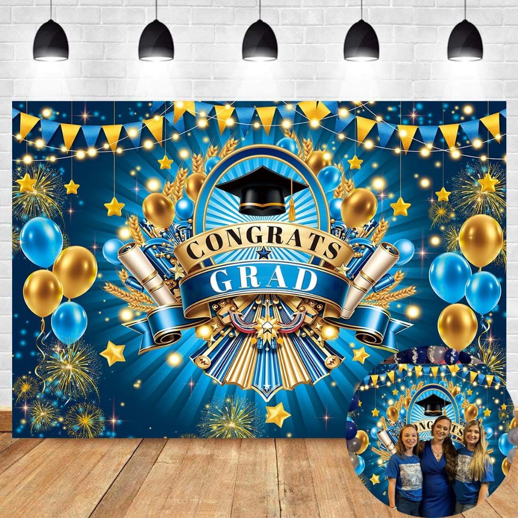 Congrats Grad Photography Backdrop Class of 2025 Blue Congratulations ...