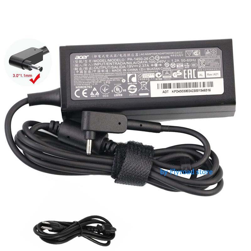 Caricatore 65W QYD Per Acer Aspire 3 E 5 – 19V 3.42A, Spina 3.0x1.1mm, Cavo 2.9m, Compatto E Sicuro - 3