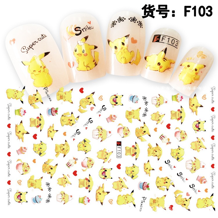Yalayee [Nail Sticker] Knock Cute Cartoon Series Children Nail Sticker ...