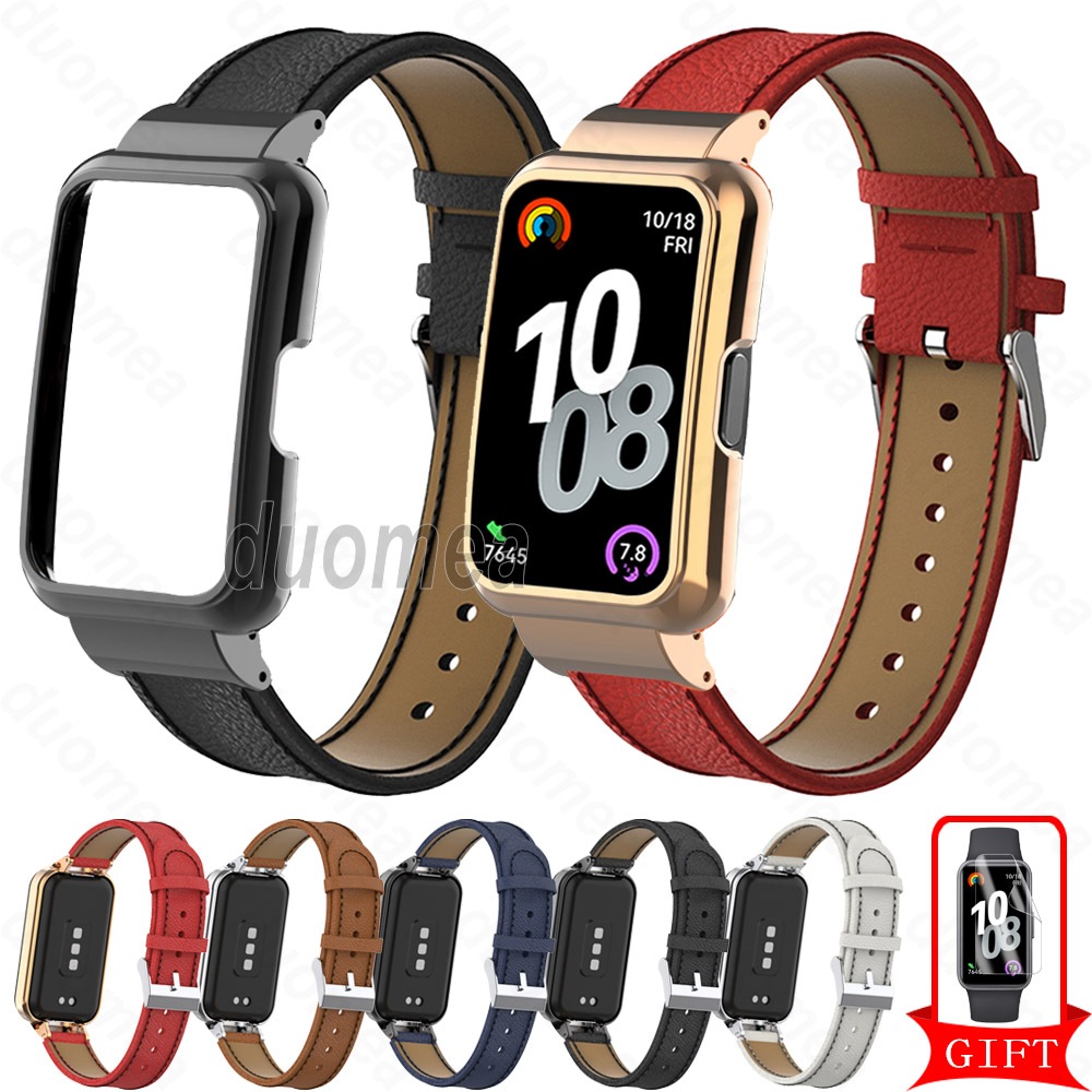 Candy Color Resin Strap With Case For Huawei Band 10/9/8/7/6/6Pro