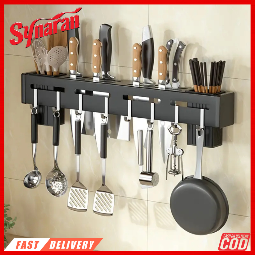 Steel Wall Mounted Knife Storage Rack Kitchen Wall Cabinet Drainer ...