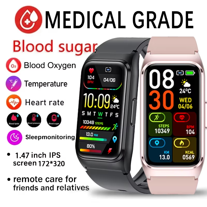 Blood Sugar Smart Watch Blood Pressure Heart Rate Monitor Latest