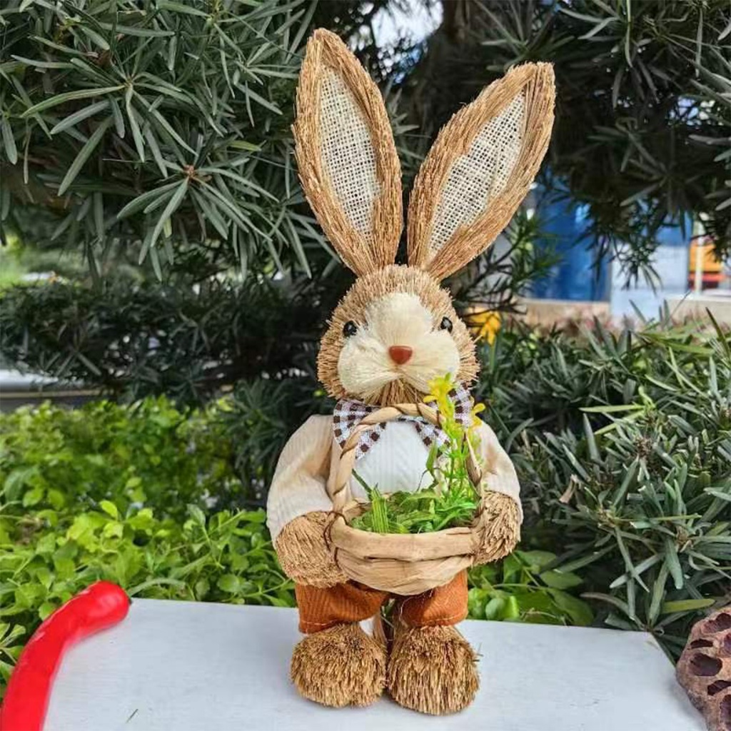 DIY straw rabbit garden statue, rabbit model H 35cm | Shopee Malaysia