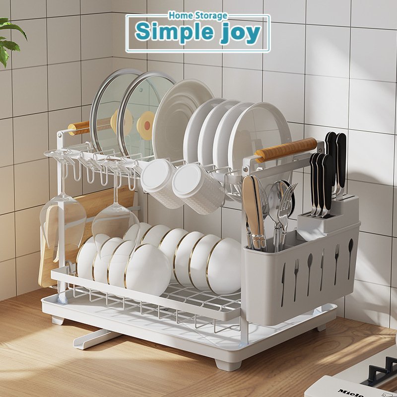 SimpleJoy Rak Pinggan Auto Drainer Tray Kitchen Organizer Storage Rack ...