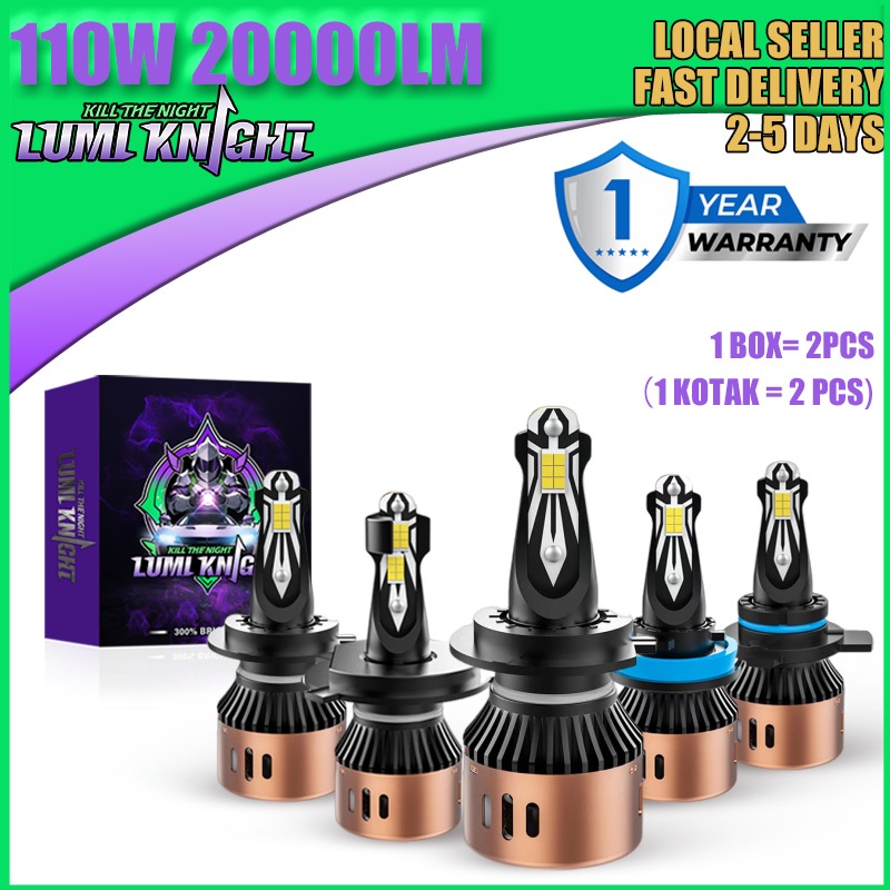 LumiKnight 2x KR11 110W 20000LM Lights LED H4 H1 H7 H11 9005 HB3 9006 ...