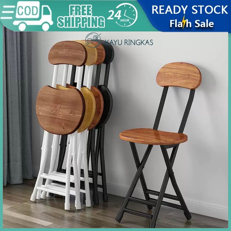 【KAYU RINGKAS】Folding chair/domestic dining chair stool back chair ...