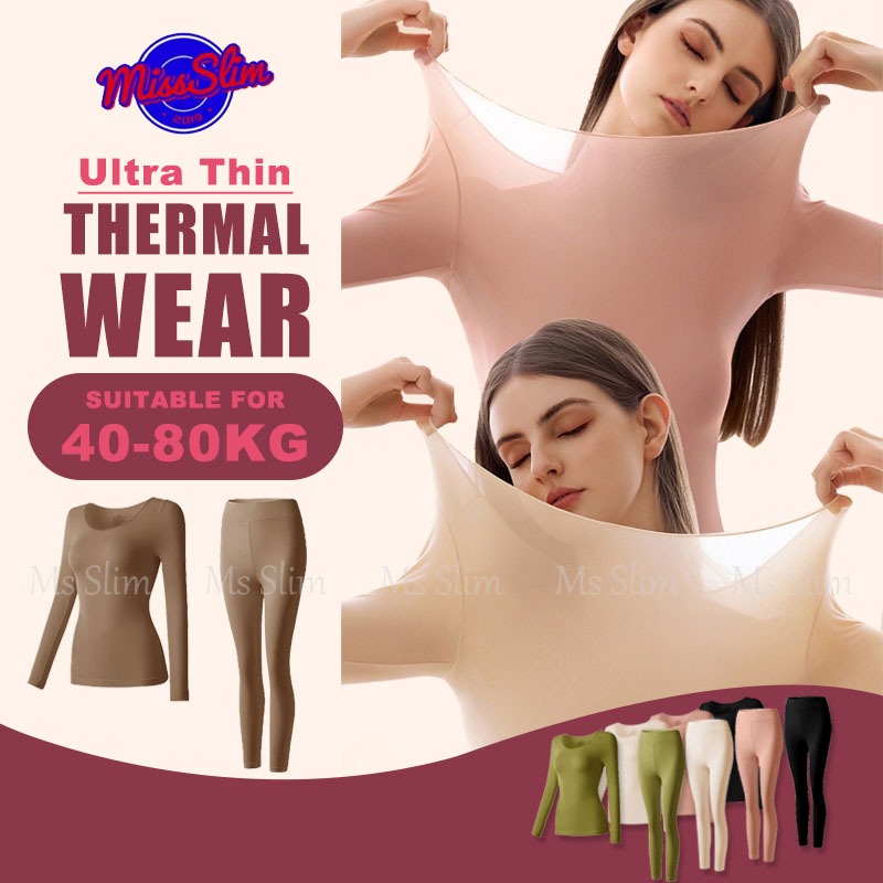 Slim Fit Thermal Set Ultra-Thin Round Neck Thermal Underwear High ...