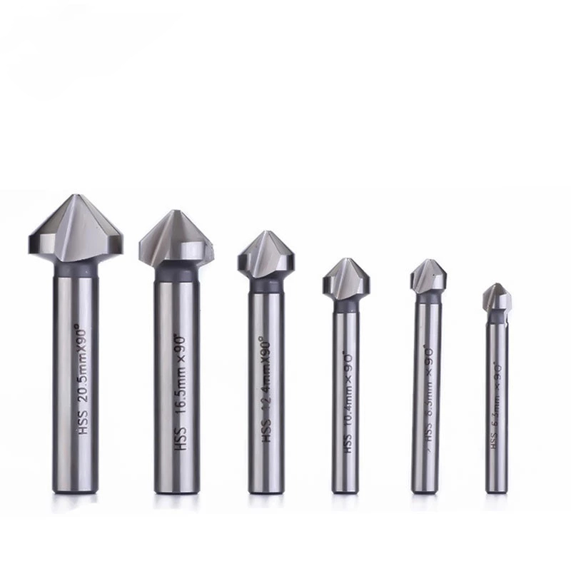 6.3-35mm 3 Flutes 90 Degree HSS Chamfering Drill Bit End Mill Cutter ...