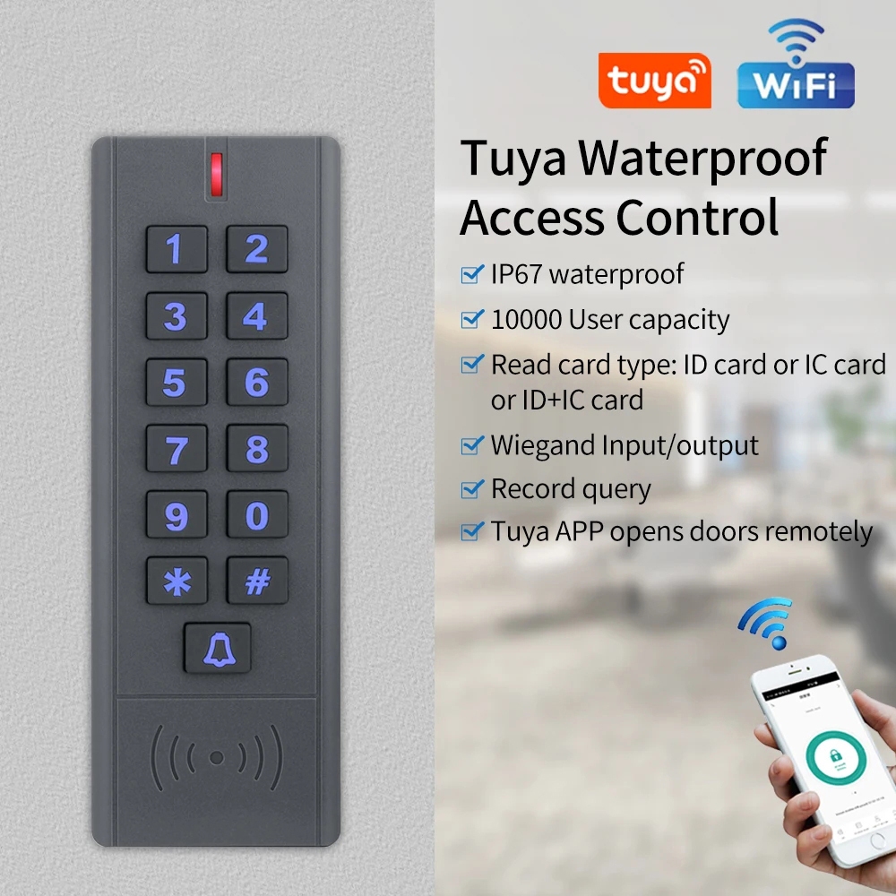 WIFI Tuya Smart Door Lock Keypad Waterproof Door Access Control System ...