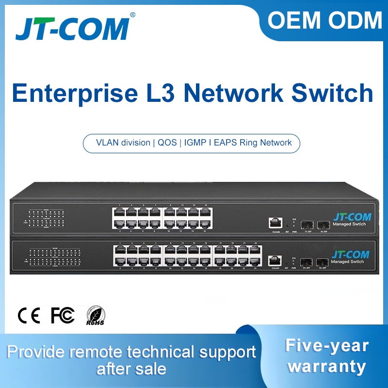 JT-COM 24-port Managed Switch Gigabit16/24/8 Rj45 Ports 4 10G Uplink ...