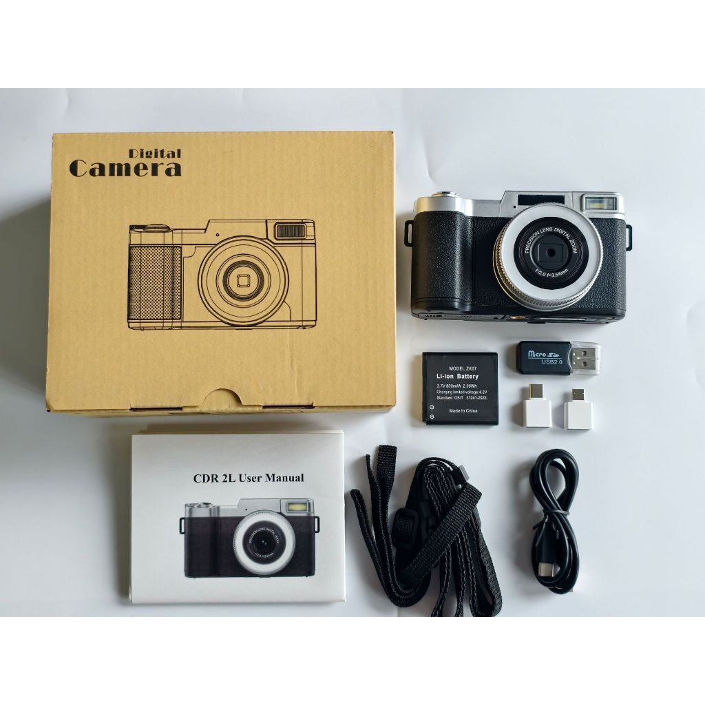 JY FSD-R2L 4K Flip Screen Digital Camera with Beauty Light, CCD Digital ...