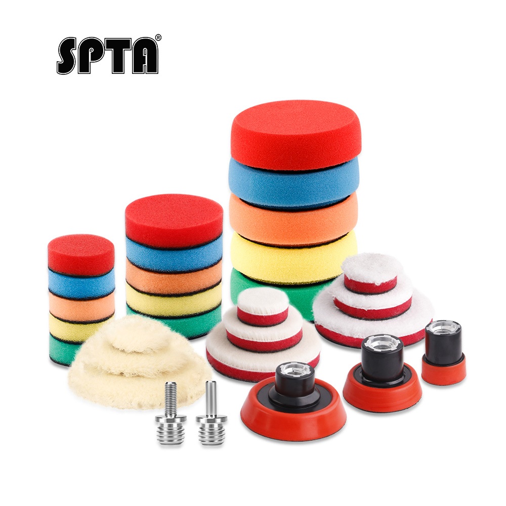 SPTA Mini Buffing Polishing Kit Wool Pad Waxing Sponge Set (29 Pcs x 1 ...