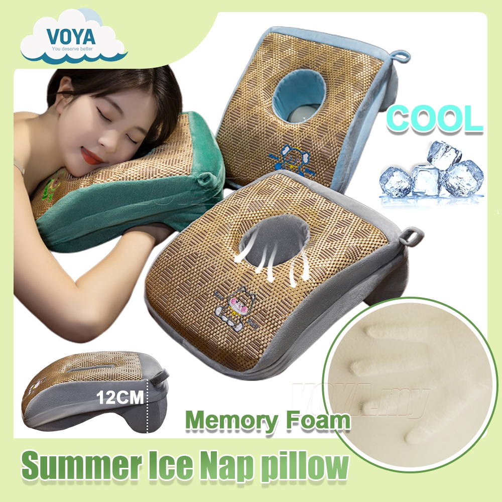 2025 Memory Foam Nap Pillow Ice Silk Cooling & Fleece Warmth for Office ...