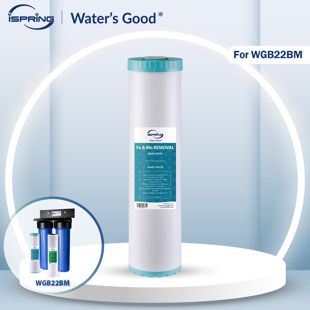 iSpring FM25B Whole House Water Filter Cartridge Iron & Manganese ...