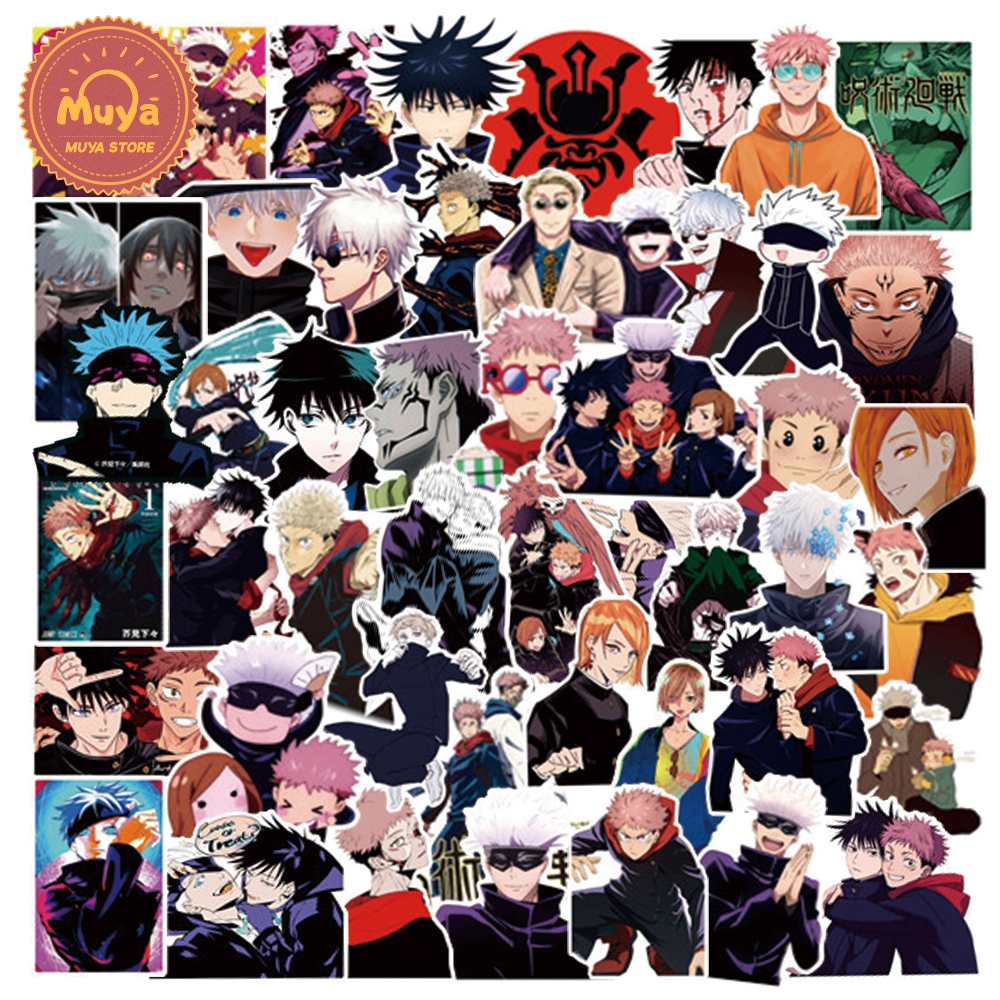 MUYA 50pcs Jujutsu Kaisen Cursed Technique Stickers Anime Battle Decals ...