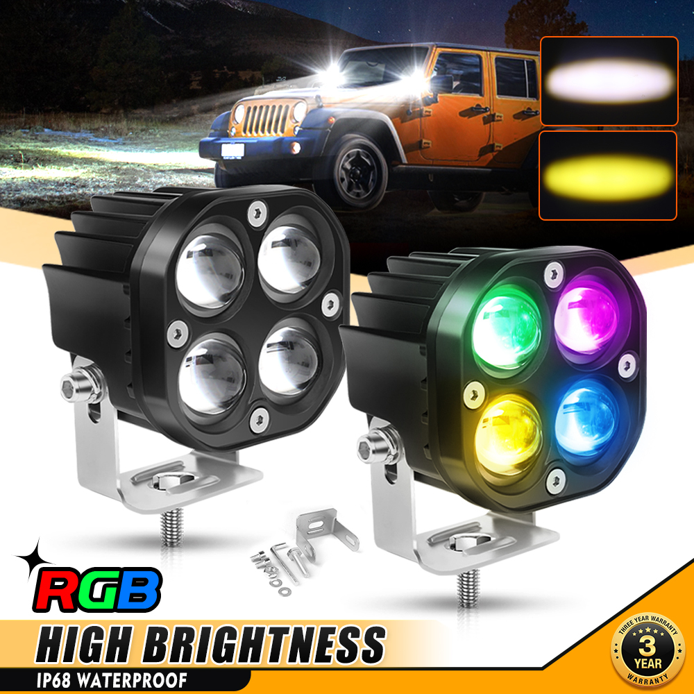 MGLLIGHT 3 Inch Mini Led Driving Light 12D Square Spotlight Motorcycle ...