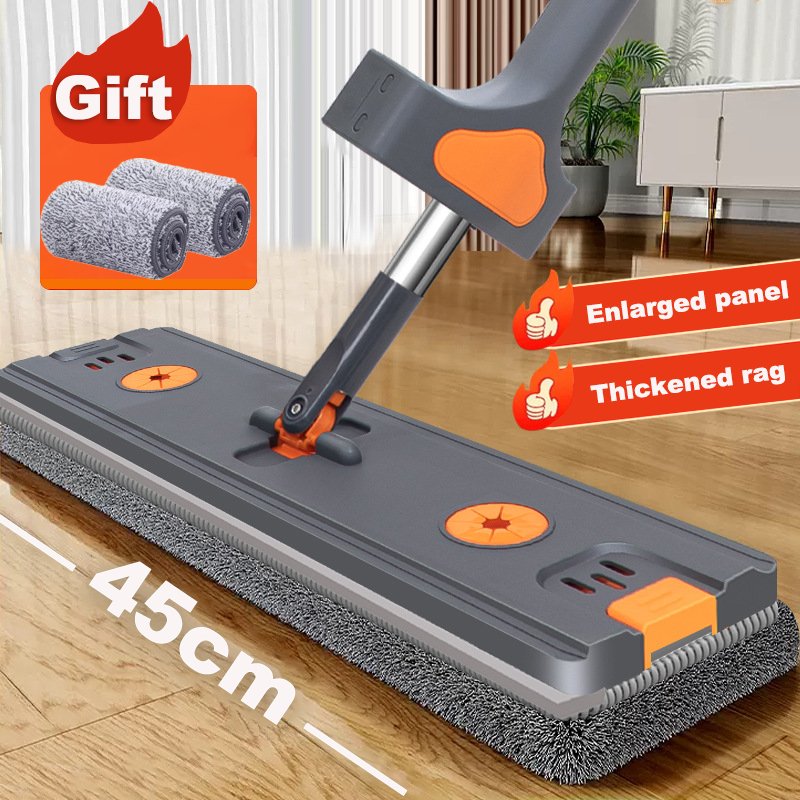 45CM Large Squeeze Mop Microfiber Mop Flat Pad Large Flat Mop 360 ...
