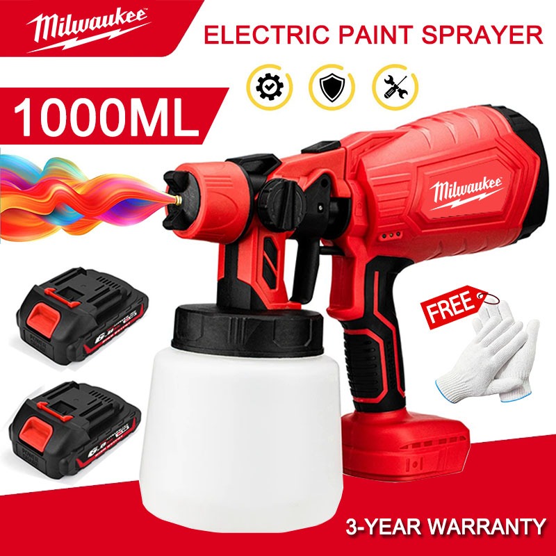 thumbnail image 2 of Cordless Electric Spray Gun For Milwaukee Batteries – 800ML, 200W, High Pressure Airless 2 of 6