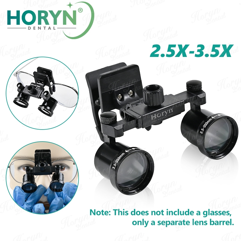 HORYN 2.5X-3.5X Adjustable Dental Loupe Clip On Binocular Magnifier ...