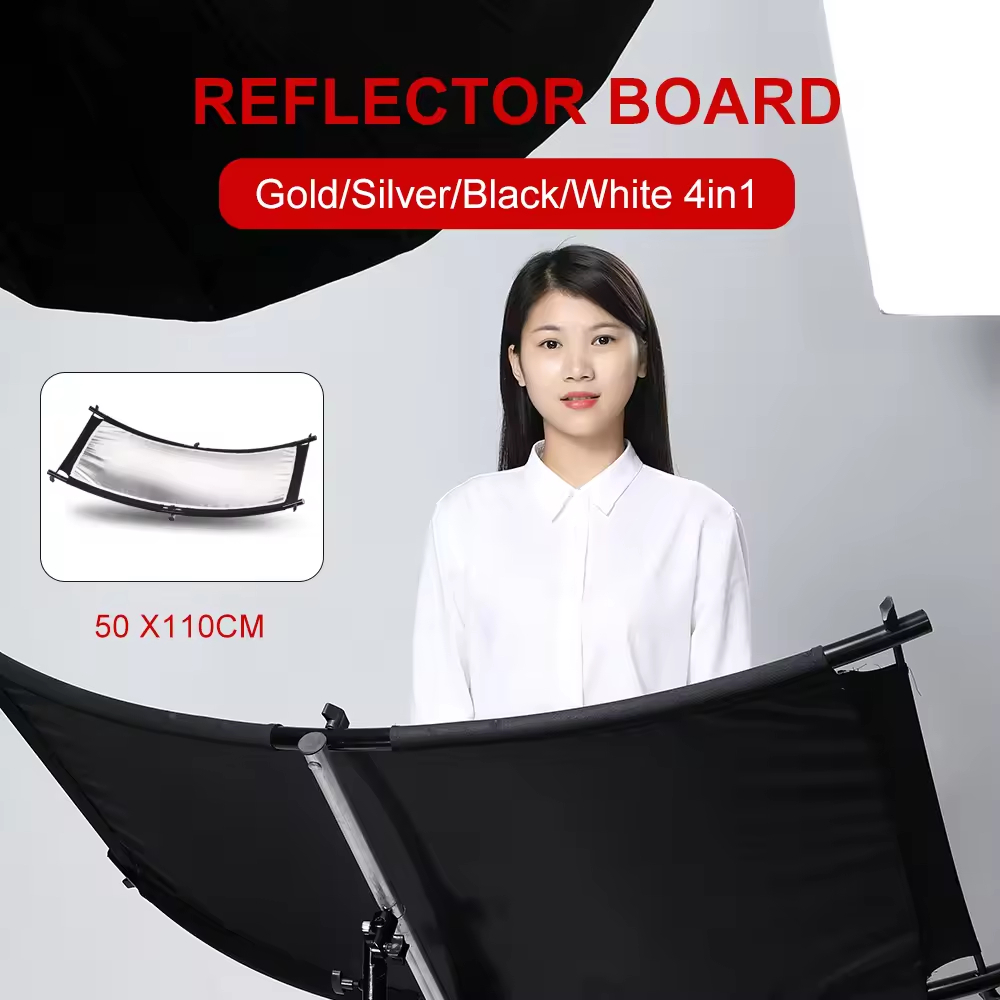 U-type 110*50cm 4In1 Silver Black White Gold Reflector Diffuers ...