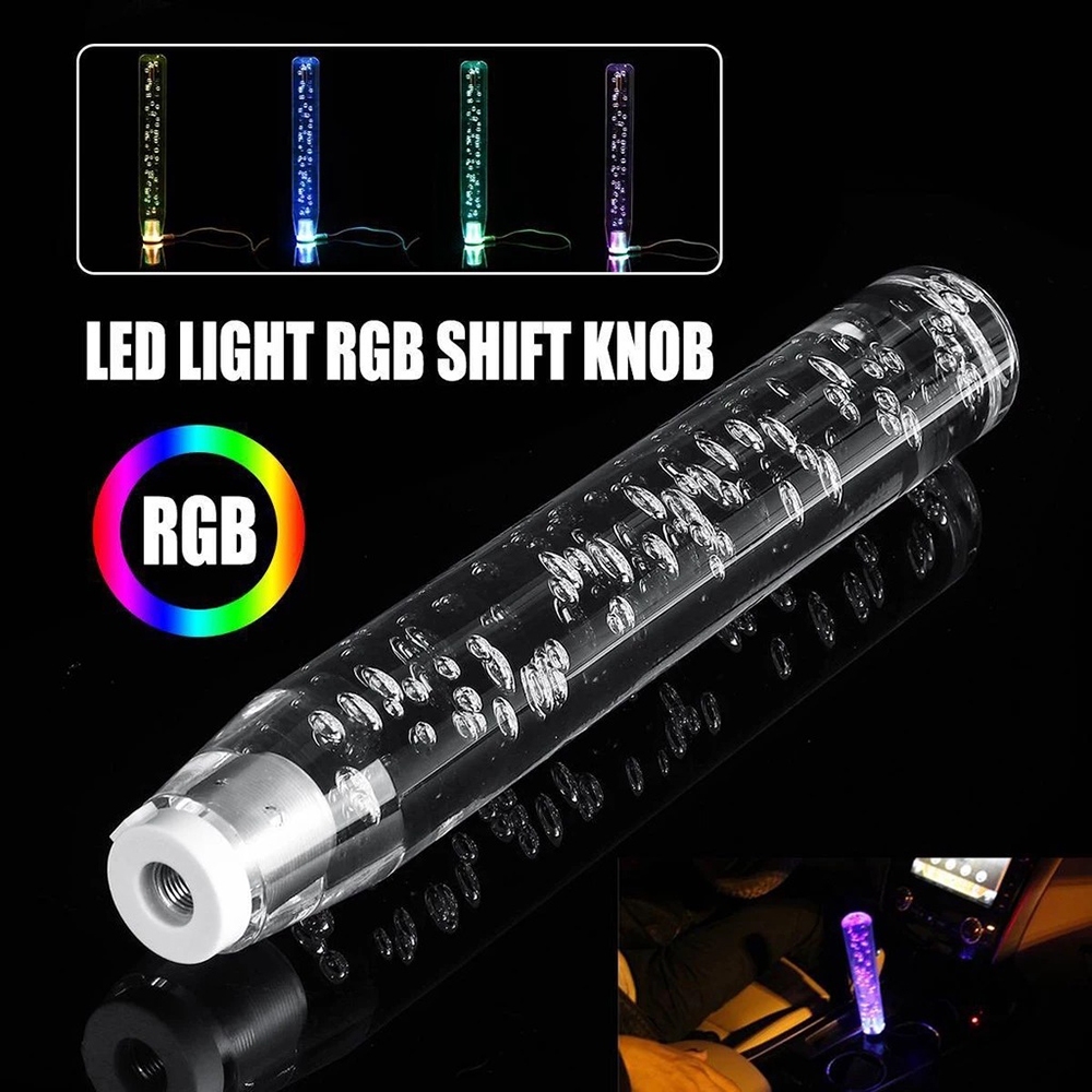 Universal LED Colorful Car Shifter Knob Gradient Crystal Bubble Style ...