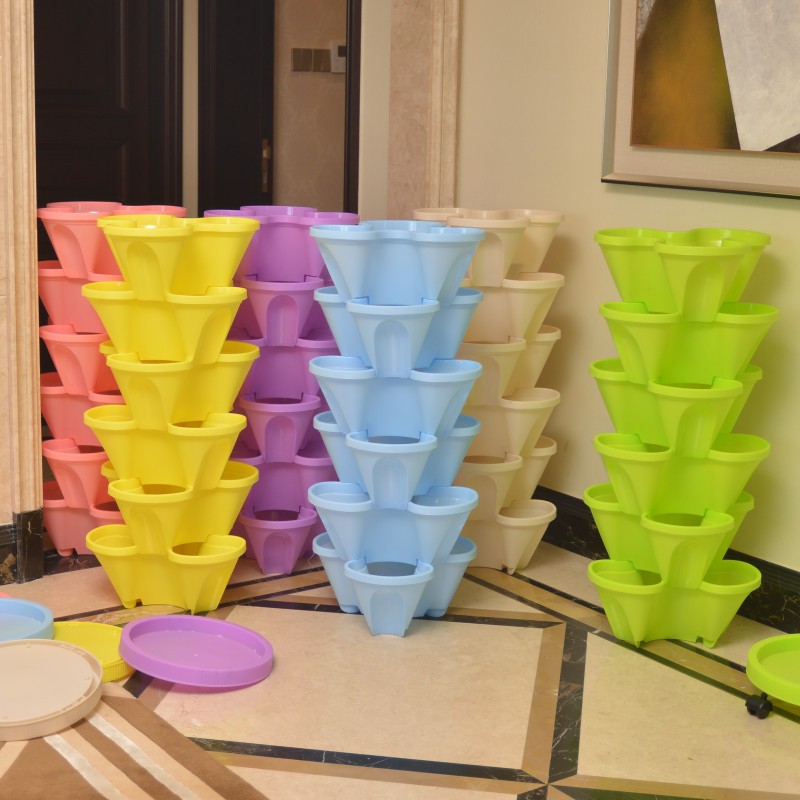 Stackable Flower Pots Removable Three-petal Four-petal Planting Pots ...