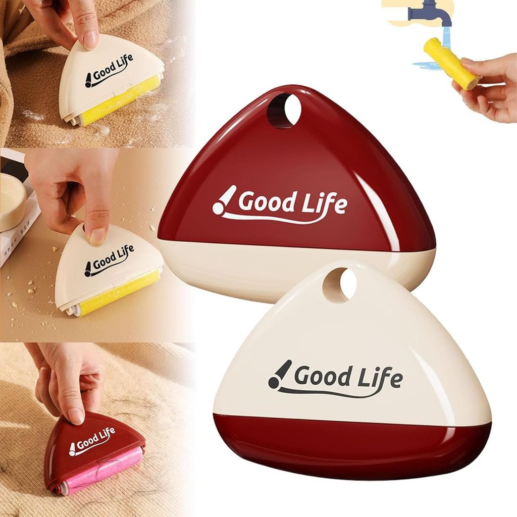 Washable Mini Lint Roller For Clothes & Furniture - Reusable Pet Hair Remover, Portable Sticky Roller (Beige) - View #4