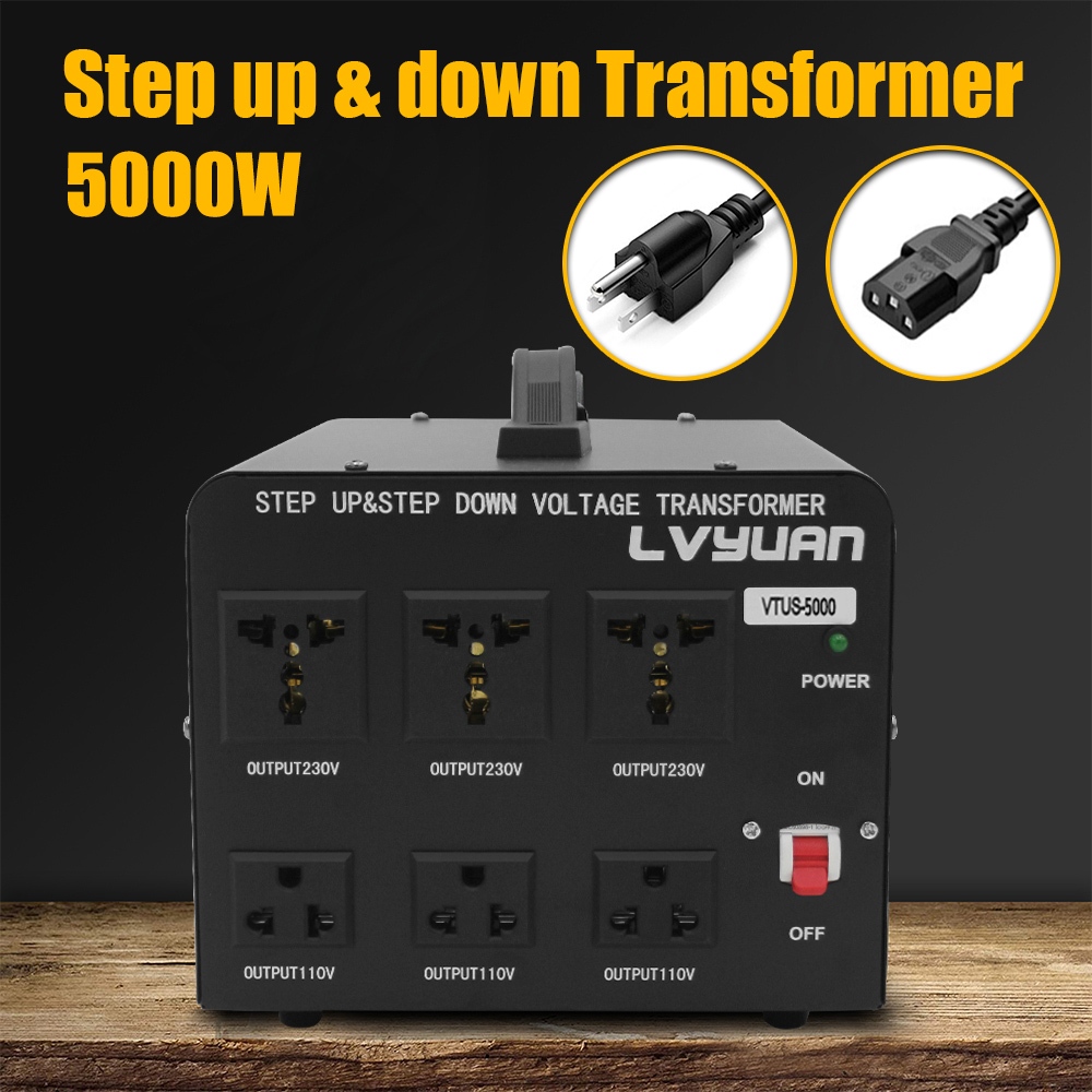 LVYUAN 5000W Power Transformer 220V/110V Output Simultaneously Step-up ...