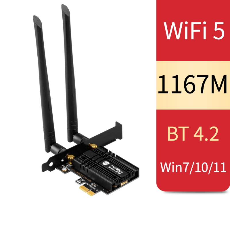 Computer PCIe WiFi Card Desktop Built in WIFI 5G Adapter Bluetooth 4.2 ...