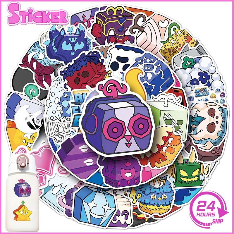 50PCS Blox Fruits Stickers Roblox Game Waterproof Graffiti Sticker For ...