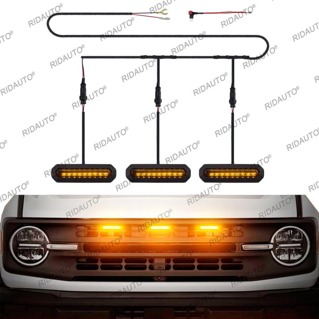 Raptor Style Front Amber Grill Lights Grille DRL LED For Ford Bronco ...