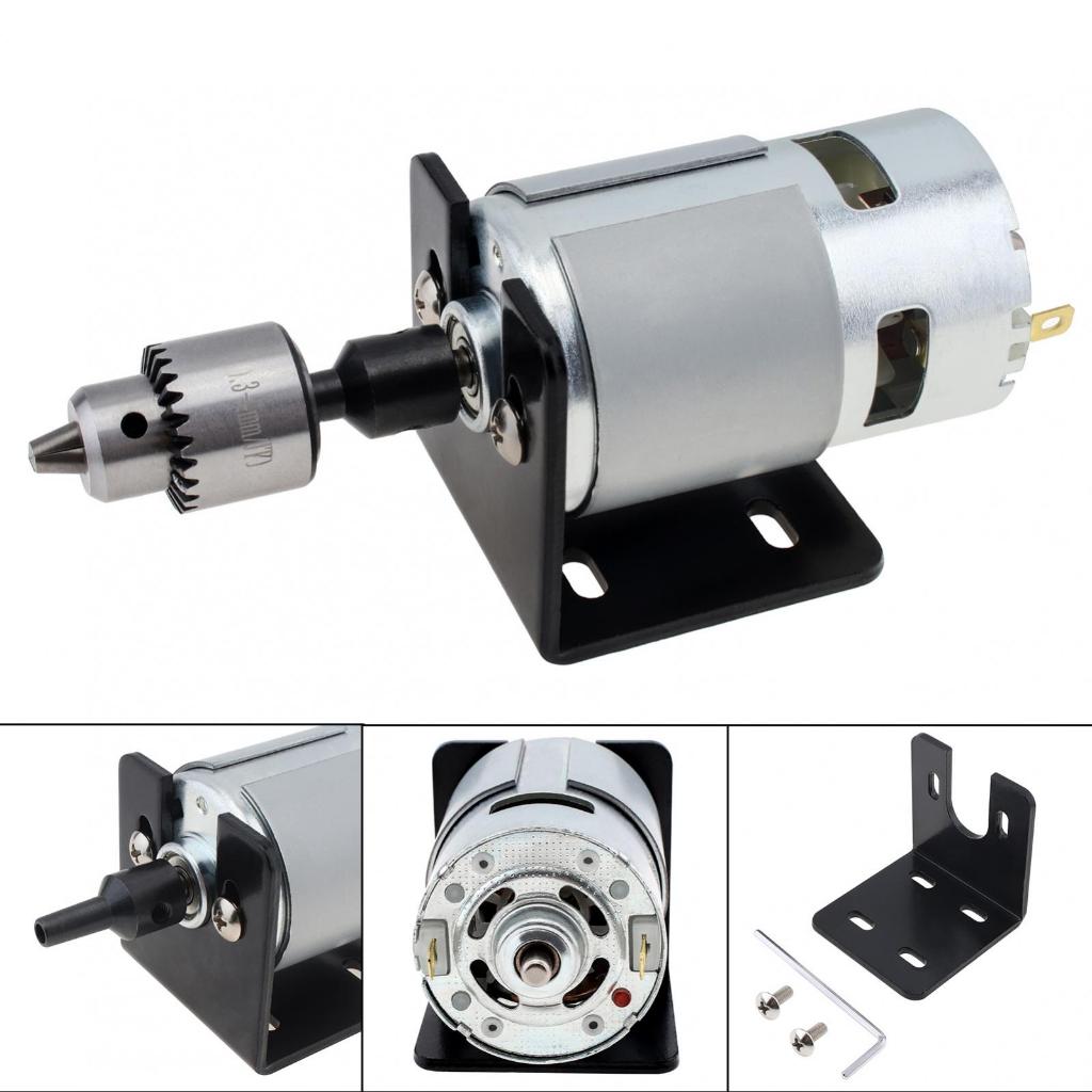 12V-24V 775 JTO Chuck and Mounting Bracket Ball Motor Small Bench Drill ...