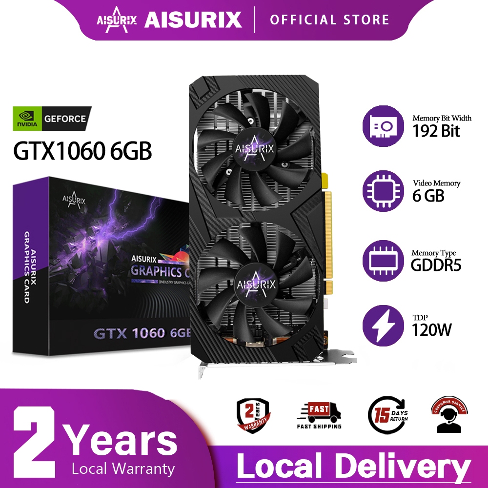 AISURIX GTX1060 6GB Graphics Card VGA GPU Video Card For Gaming Office ...
