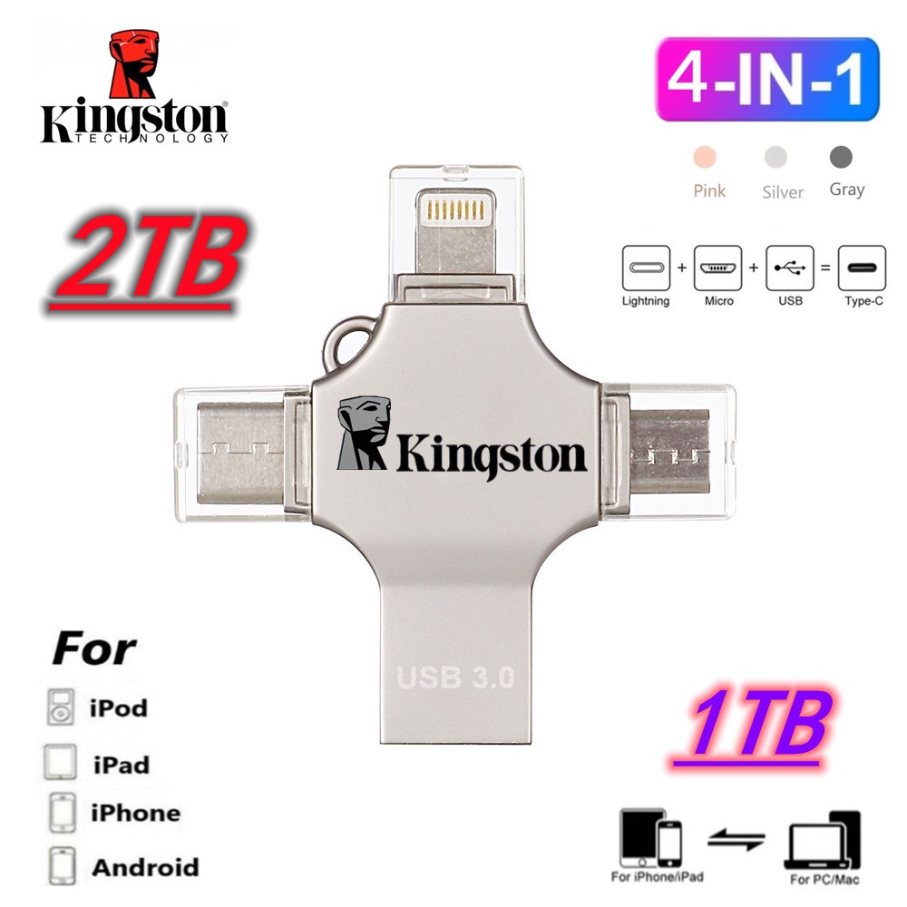 2TB 4-in-1 flash drive USB 3.0 1TB 512GB 256GB Memory Stick 128GB 64GB ...