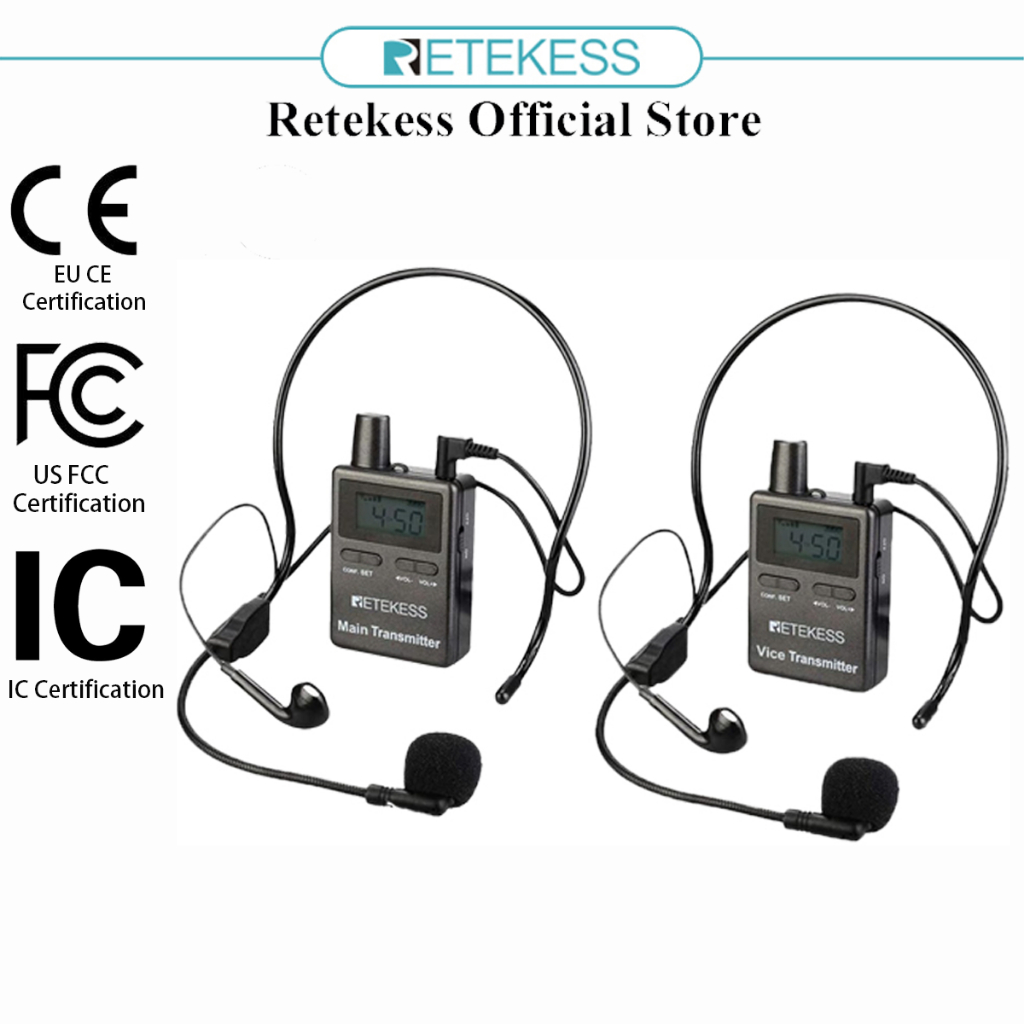 Retekess TT105 Professional Wireless Microphone System Two Way Radio ...
