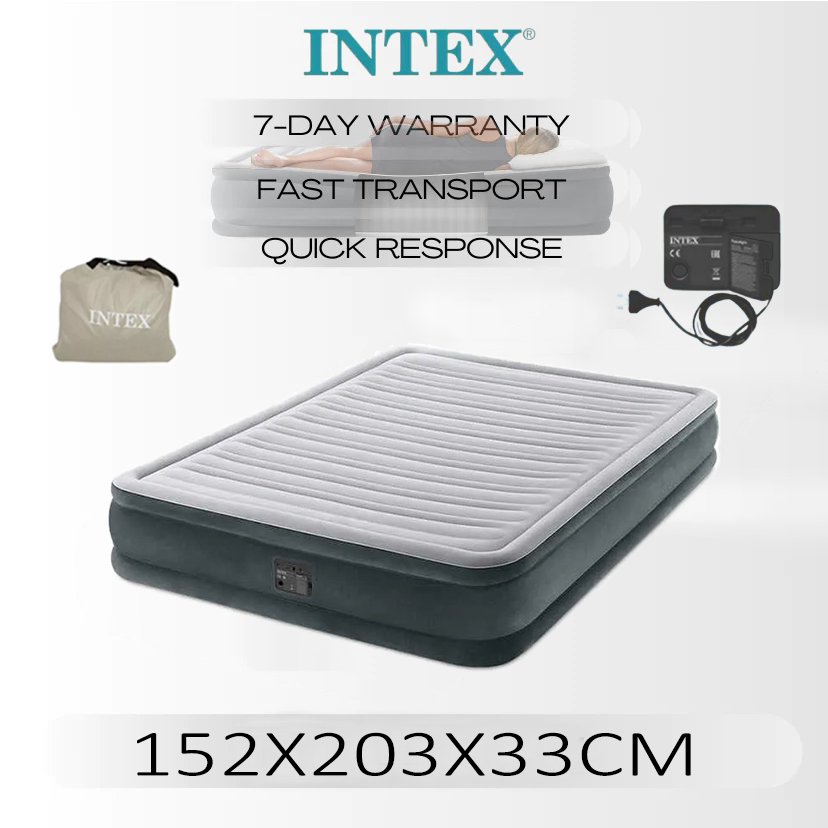 INTEX 67770 1.52m Dura-beam Luxury Fiber Technology Inflatable Mattress ...
